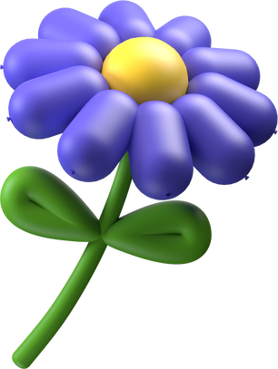 3D Purple Flower