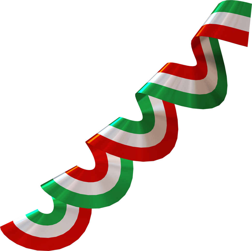 Tricolor popper ribbon 3d